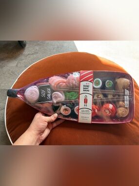 Sushi Boat Socks Gift Set - Pink, Green, Orange, Brown